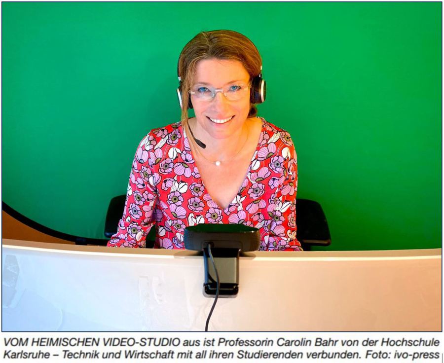 Prof. Dr.-Ing. Carolin Bahr bei einer digitalen Lehrveranstaltung